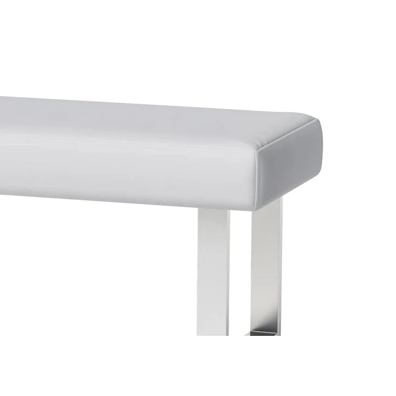 Somette Leah White Dining Bench - Dining Bench