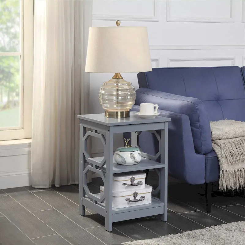 Omega End Table with Shelves