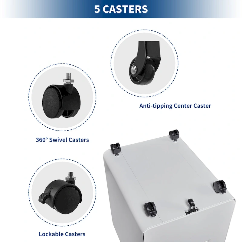 3-drawer Steel Filing Cabinets with Lock Mobile Under Desk Fully Assembled Cabinet