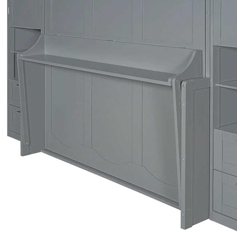 Murphy Bed (Wall Bed) — Featuring Wardrobe, Desk, Drawers, And Shelving