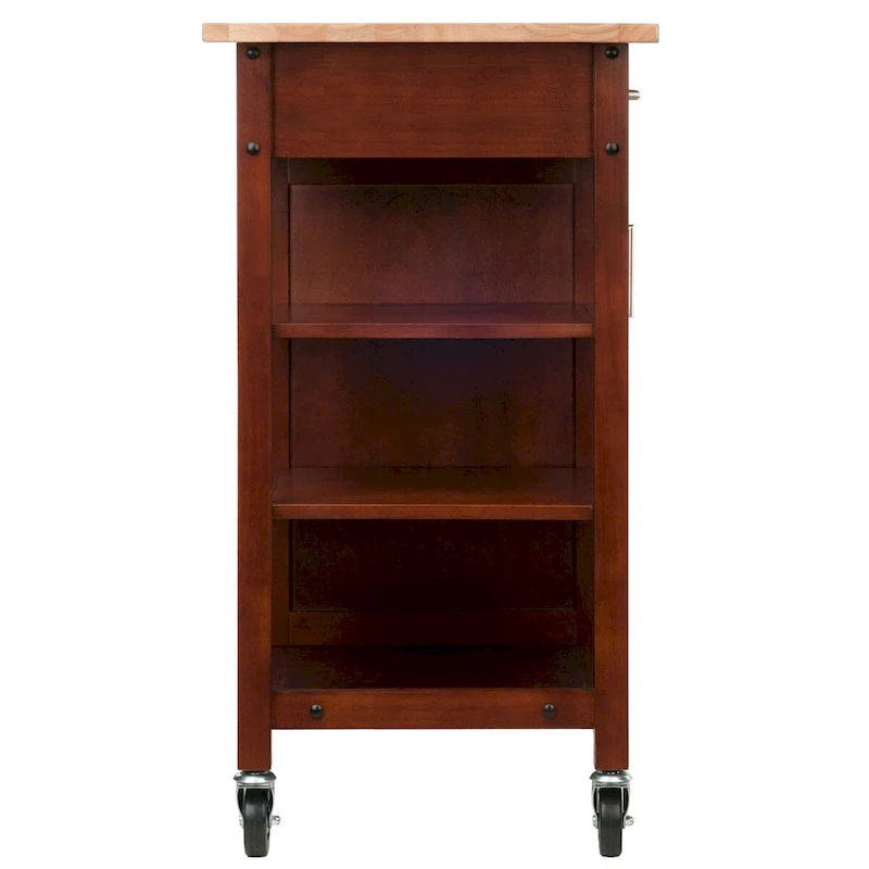 Marissa Kitchen Cart, Walnut - 36.18 x 18.5 x 34.61 inches