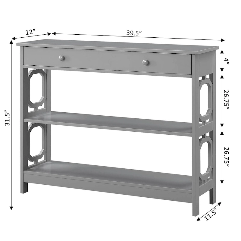 Convenience Concepts Omega 1 Drawer Console Table with Shelves