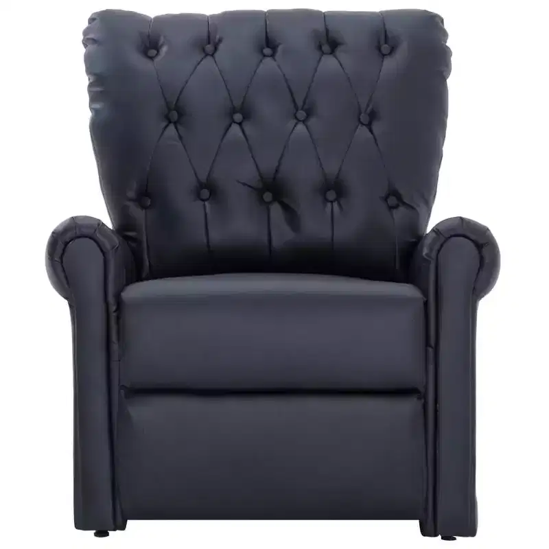 vidaXL Reclining Chair Black Faux Leather