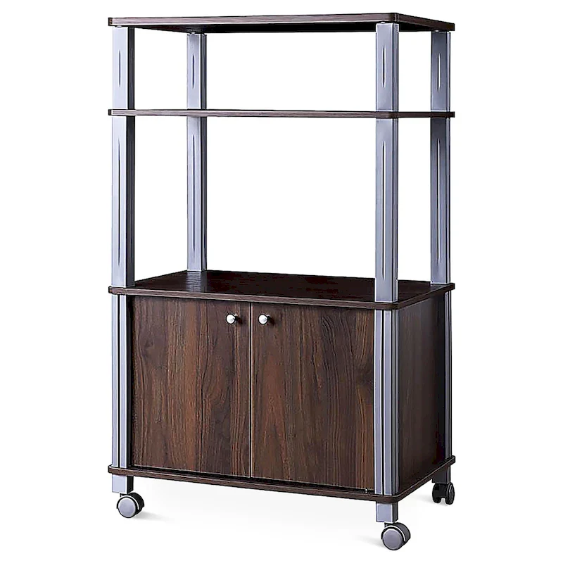 Rolling Kitchen Baker Rack Microwave Oven Stand Utility Shelf w Wheels