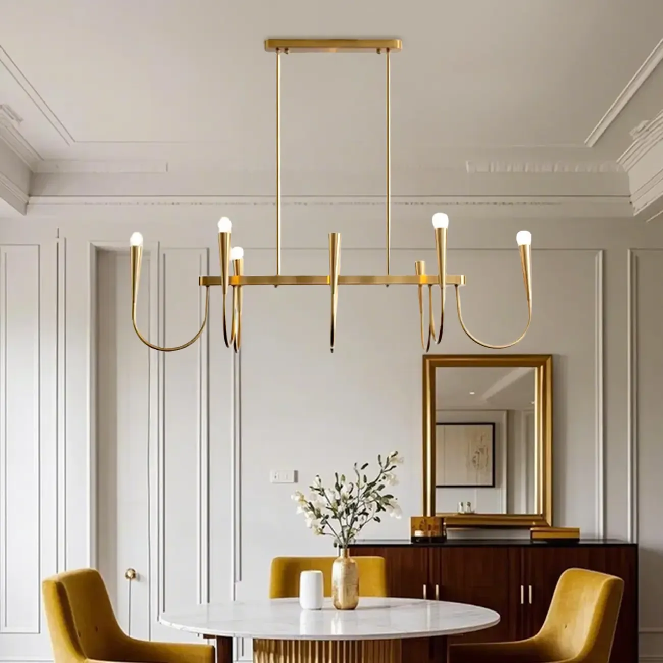 Modern Gold Adjustable Island Pendant Light for Kitchen