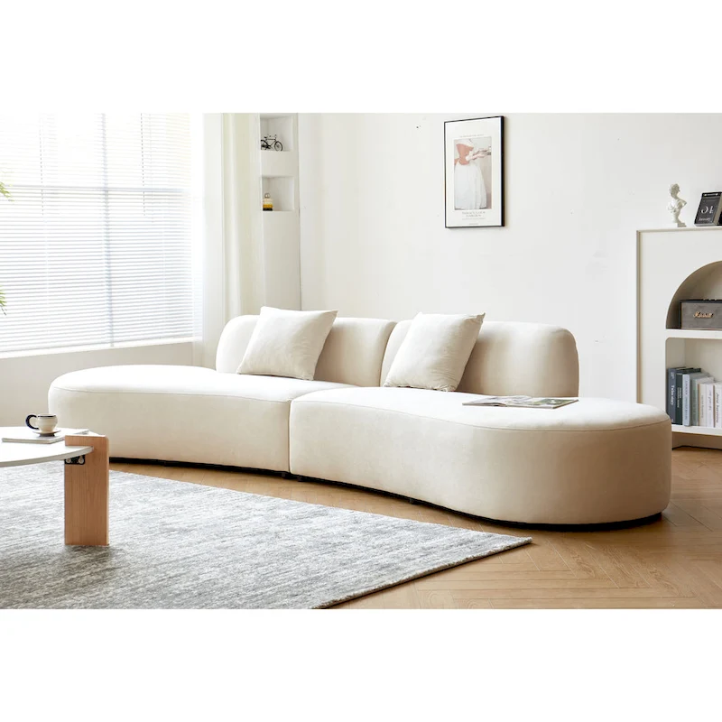 132.3 inch Large Half Moon Curved Sectional Sofa