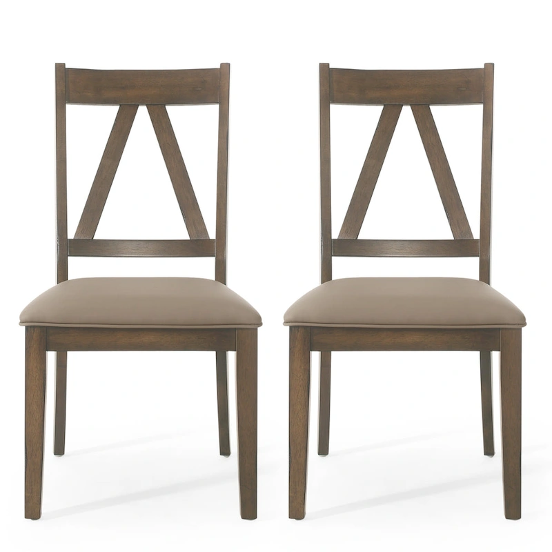 Fairgreens Farmhouse Upholstered Wood Dining Chairs (Set of 2) by Christopher Knight Home - 20.00 L x 22.75 W x 39.00 H