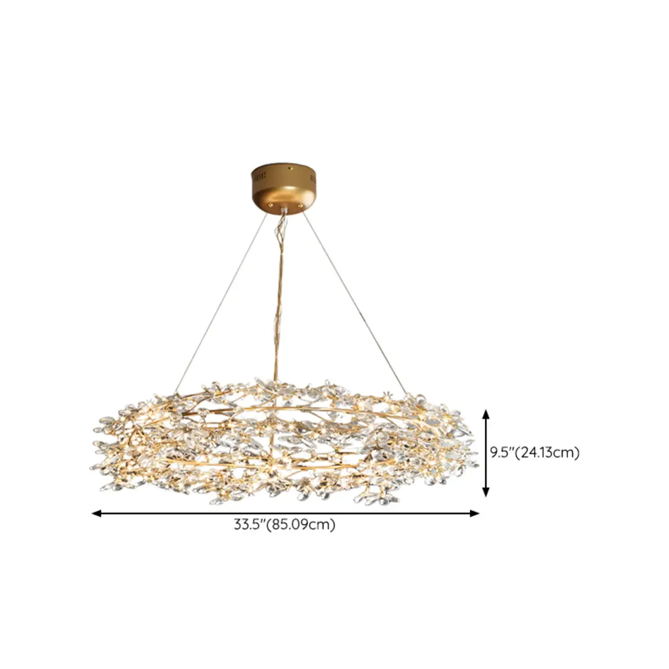 Modern Crystal Branch Chandelier with Adjustable Length