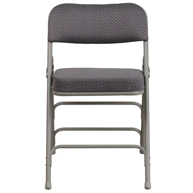 2 Pack Curved Triple Braced & Hinged Fabric Upholstered Metal Folding Chair
