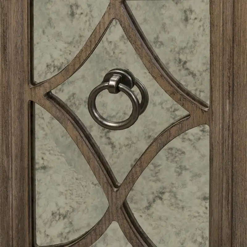 Simply Elegant White, Brown, & Heathered Taupe Credenza