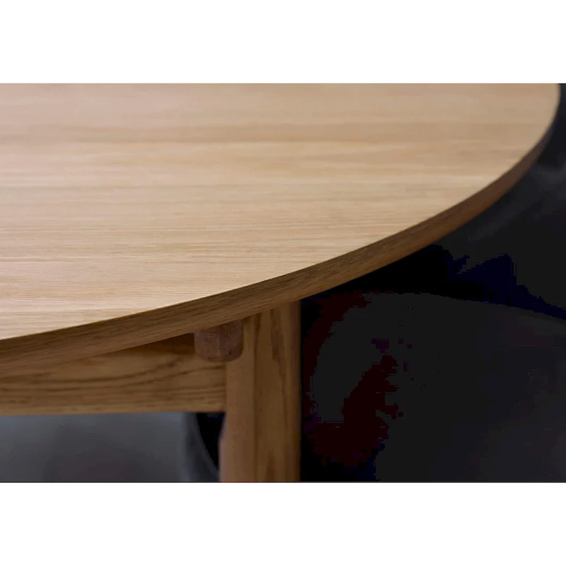 Natural Oak Oval Coffee Table, Mid-Century Modern, Solid Oak Legs, 51.125