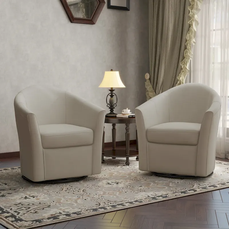 Swivel Accent Chair with Metal Base - 30.7W x 29.9H x 27.5D