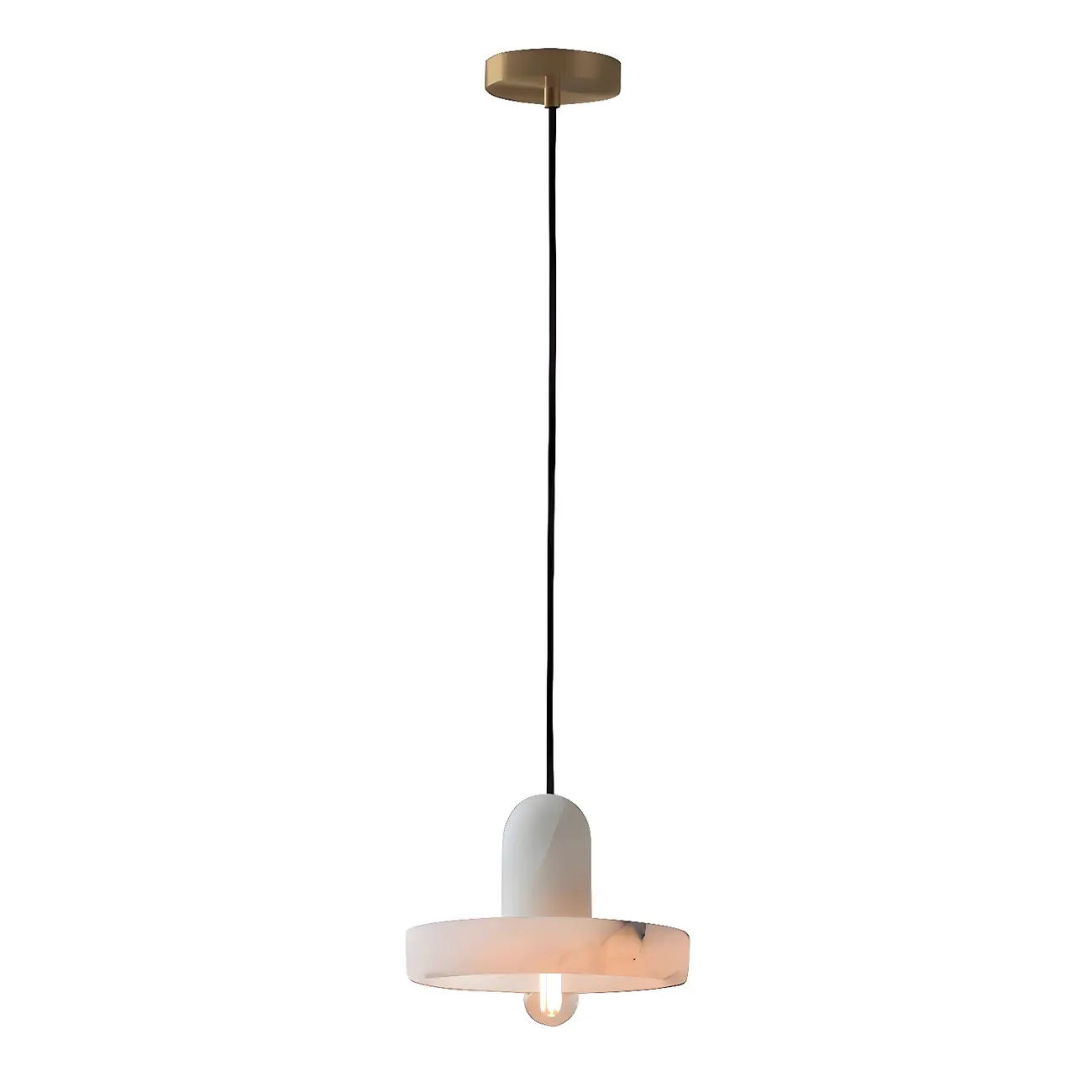 Modern Pendant Chandelier with White Agate Shade