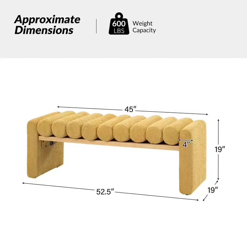 Alice Bench With Solid Wood Construction | HULALA HOME