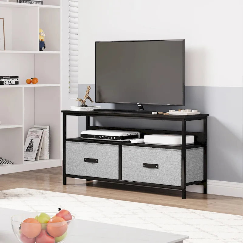 Multi-Functional TV Stand and Dresser for Bedroom with 2 Drawers - 42 inches