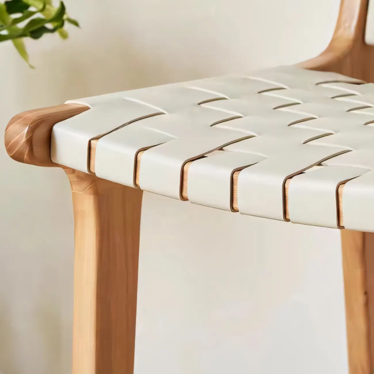 Modern Square Rattan Seat Counter Height Stools with Back