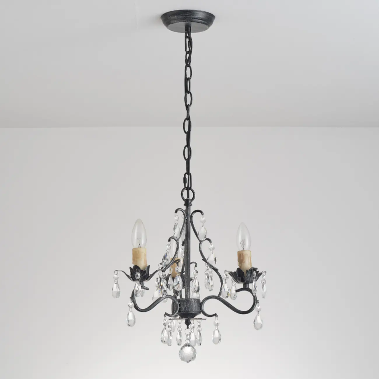 Vintage Crystal Mini Candelabra Chandelier for Dining Room