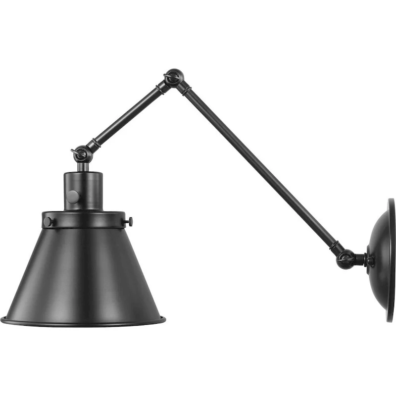 Hinton Collection Black Swing Arm Wall Light