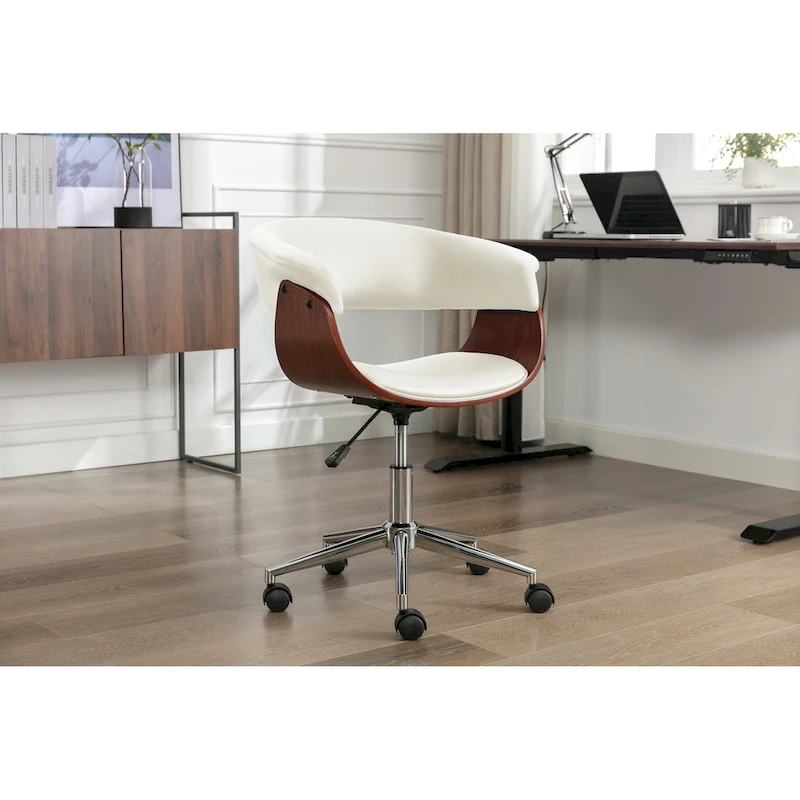 Carson Carrington Sauoarkrokur Faux Leather Office Chair with Chrome Base