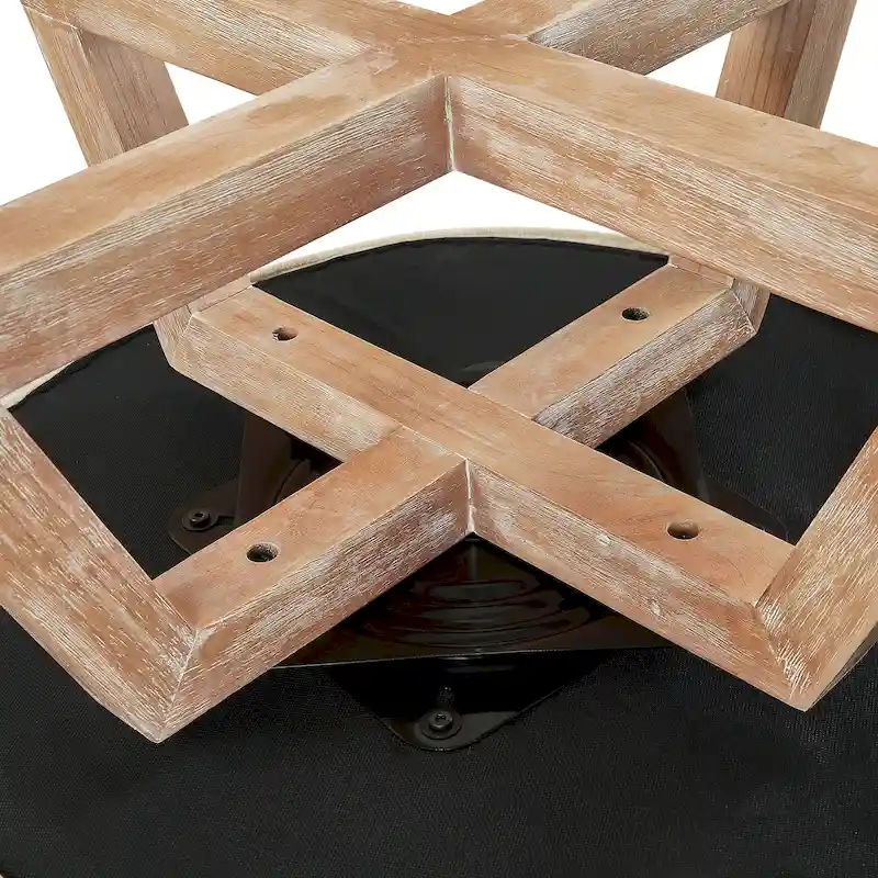 GDFStudio Swivel Accent Chair with Cross-shaped Wooden Base