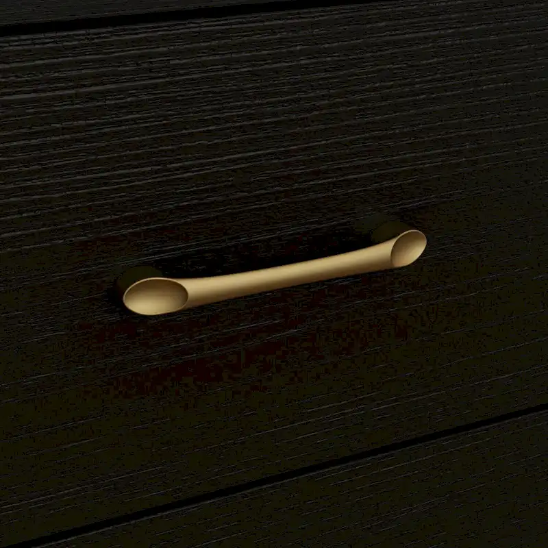 61.4W Modern Black Dresser with 9 Spacious Drawers - Gold Handles