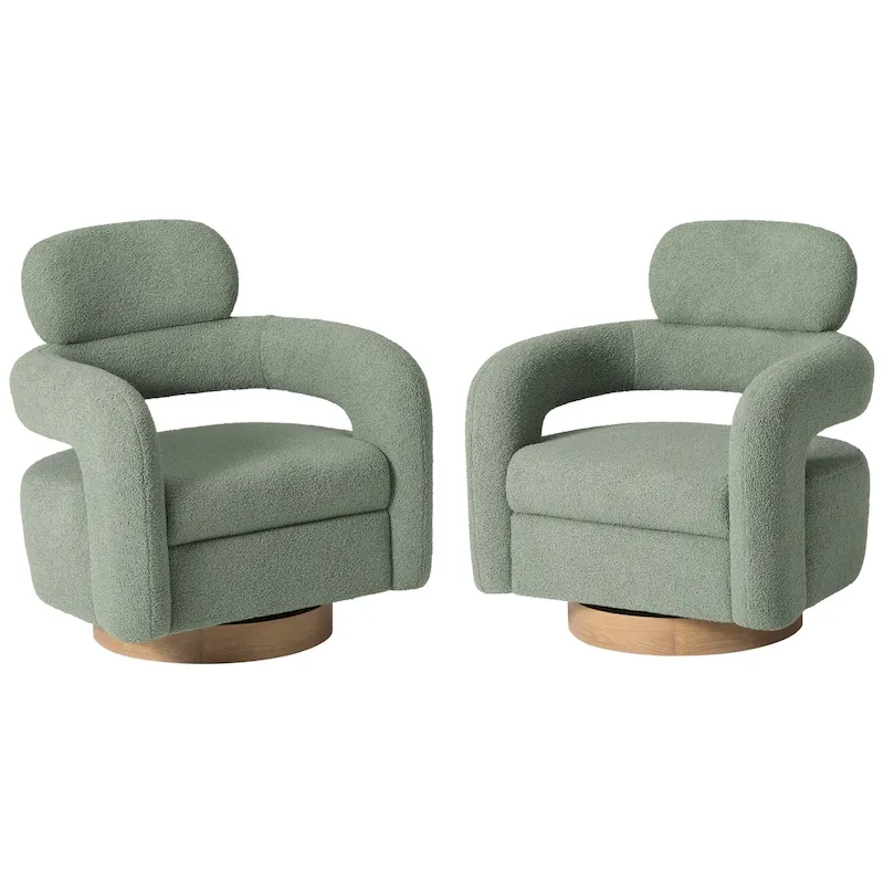 Bayville 29 Wide Sherpa Swivel Chair (Set of 2)