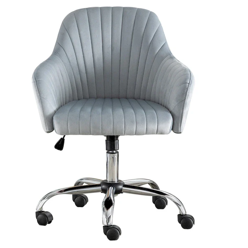 Accent chair Modern home office leisure chair with adjustable velvet height and adjustable casters