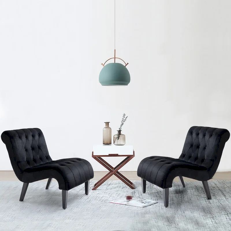AVAWING Set of 2 Armless Accent Upholstered Lounge Chair