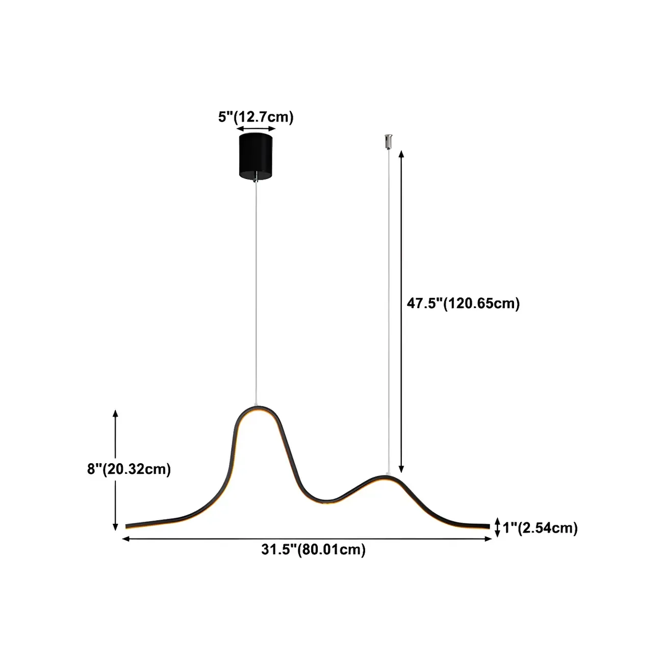 Artistic Black Linear Adjustable Island Pendant Light