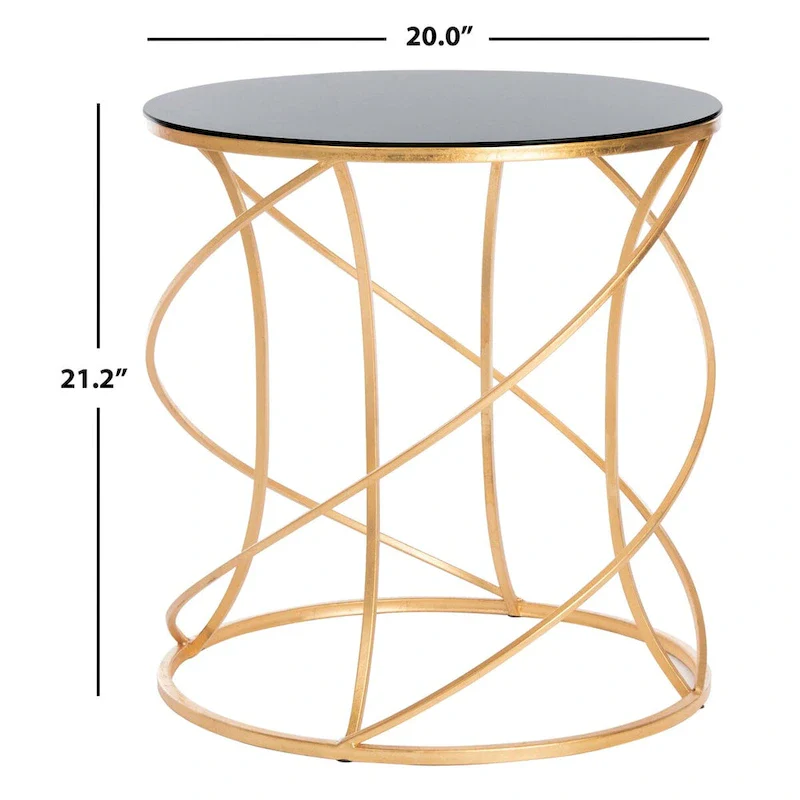 Gold/ White Top Accent Table - 20 x 20 x 21.2 - 20Wx20Dx21H