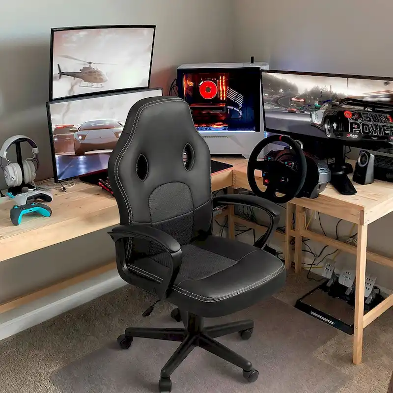 High Back Black Leather Office Gaming Chair