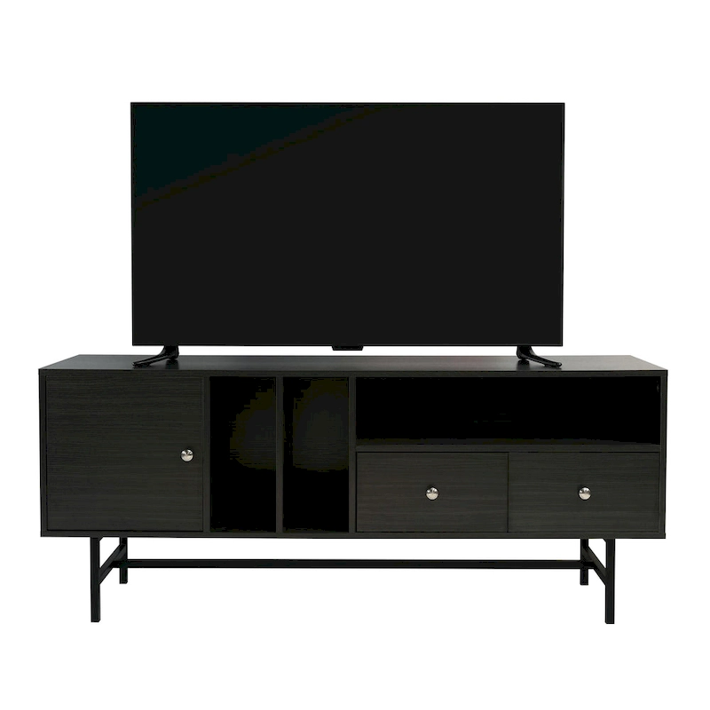 Rochester 2-Drawer 4-Shelf TV Stand Credenza with Iron Legs