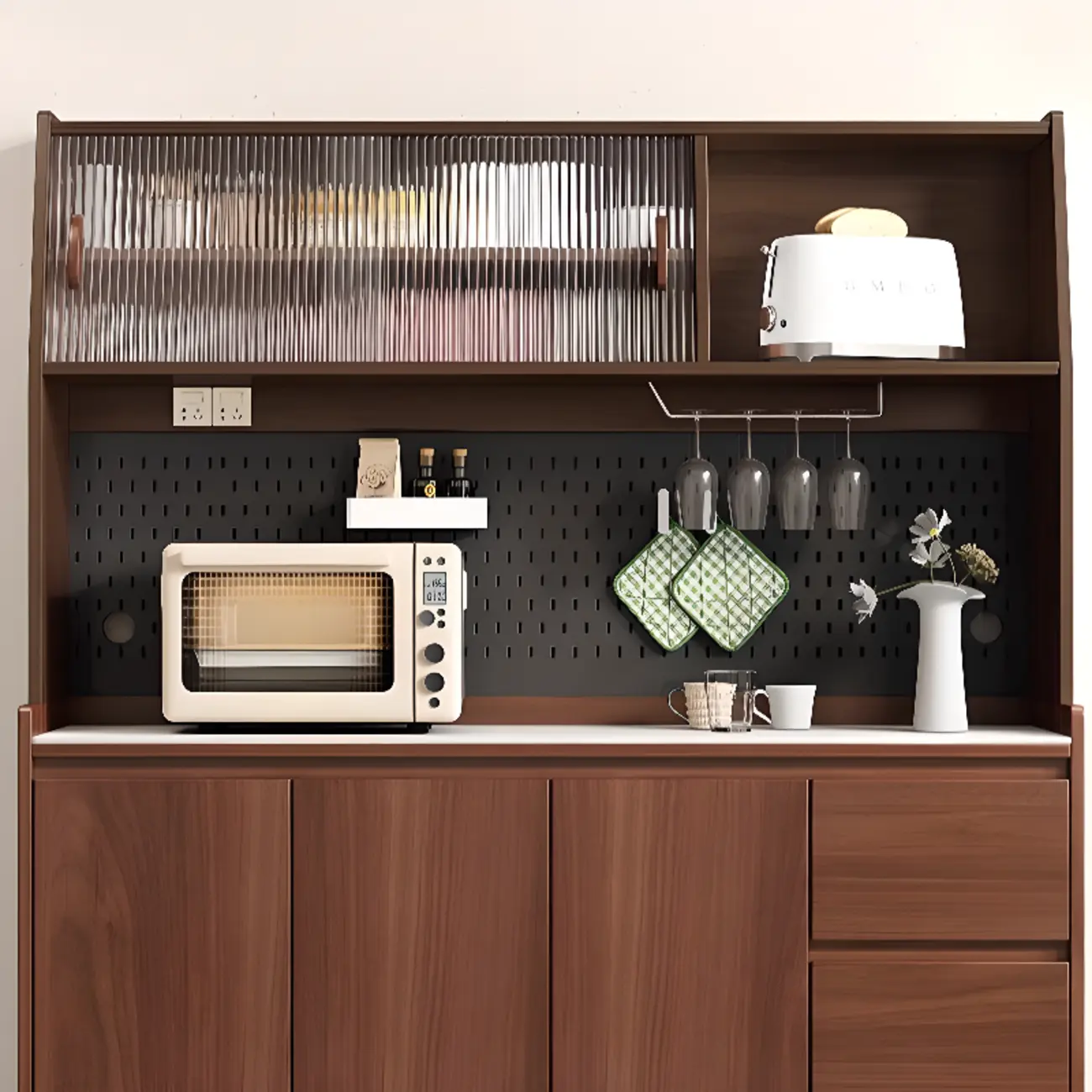 Modern Slab Stone Countertop Kitchen Sideboard