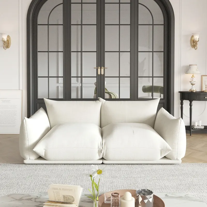 Modular Upholstered Sectional Sofas Chenille Fabric Lounge Counches