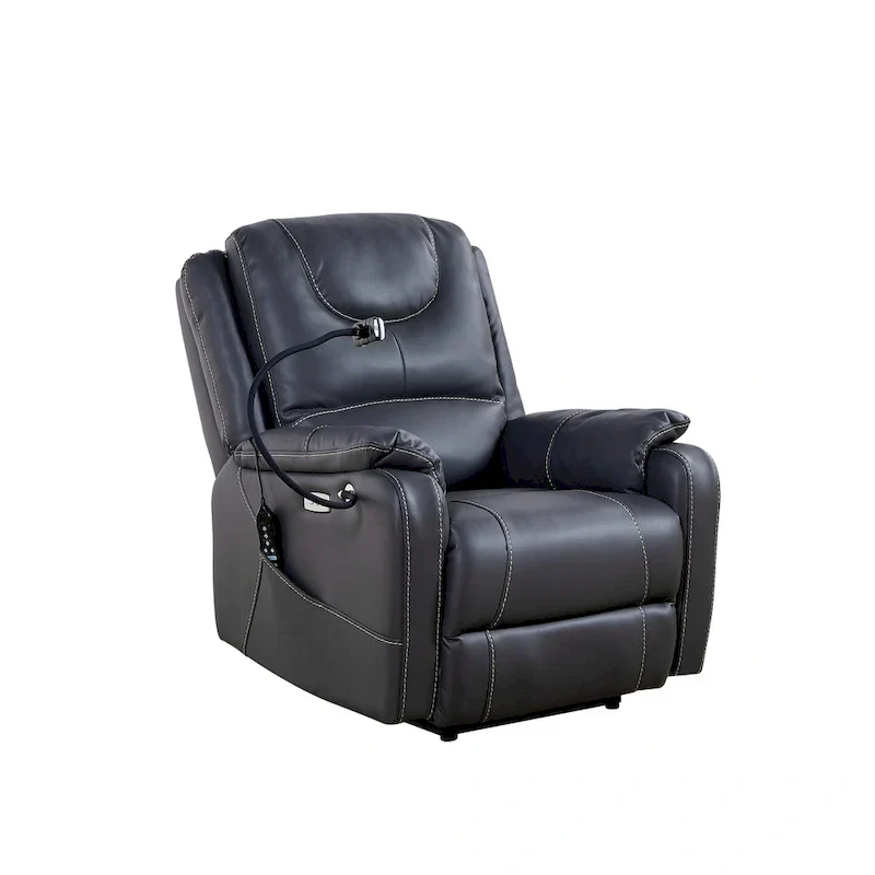 Bonded Leather Zero Gravity Power Recliner with Massage and Heating