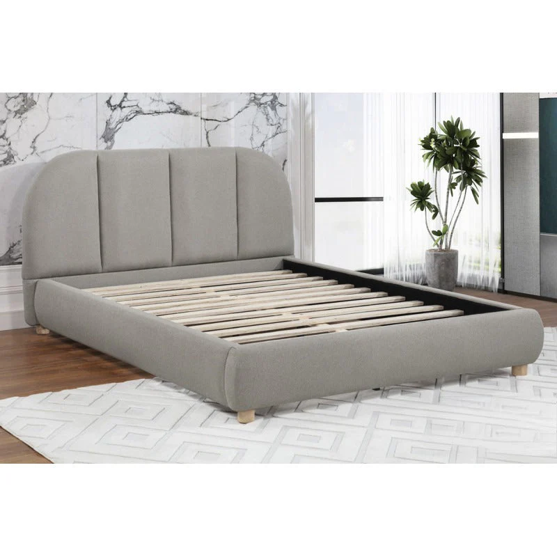 Walker Edison | Modern Contemporary Soft Burlap Fabric Queen Bed