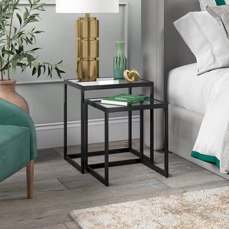 Rocco Rectangular Nested Side Table - 22 Wide