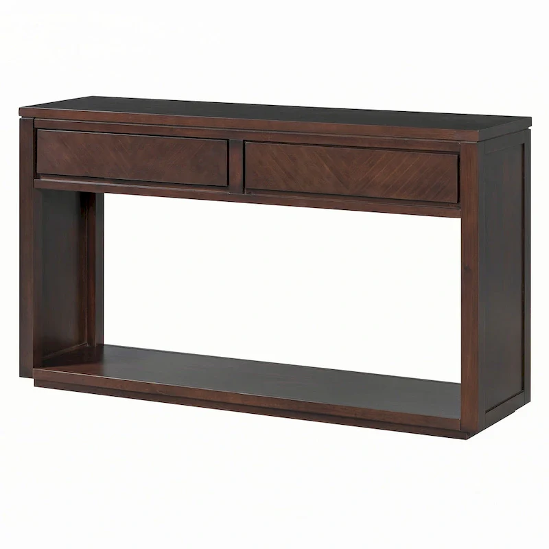 55  Rustic Wooden Entryway Console Table(Espresso)