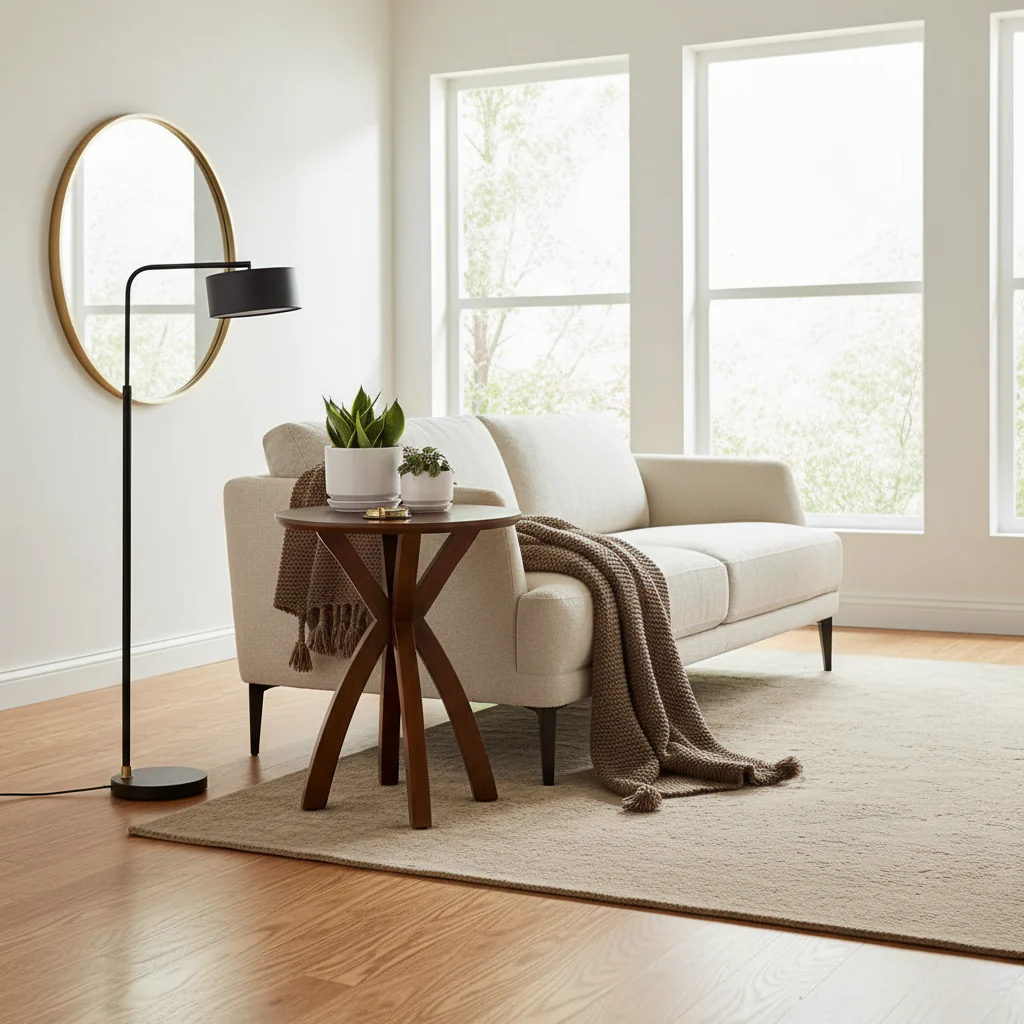 Round Wood Side Table