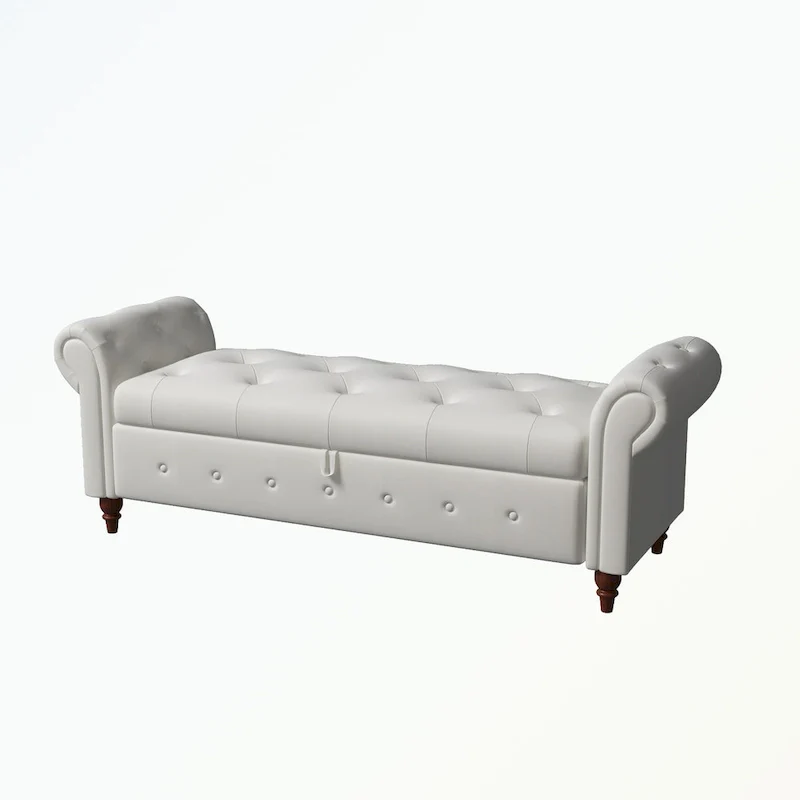 Tufted storage bench