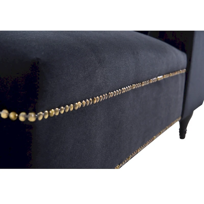 Button Tufted Velvet Chaise Lounge Chair