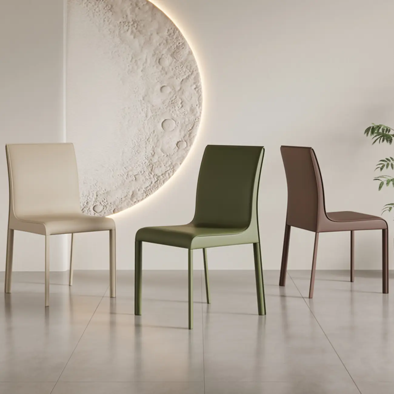 Modern Faux Leather Armless Dining Chair for Kitchen