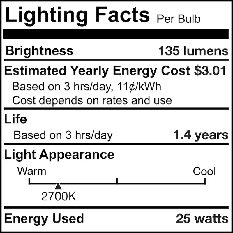 Bulbrite Pack of (25) Dimmable Half Chrome G16.5 Candelabra (E12) Incandescent Bulb