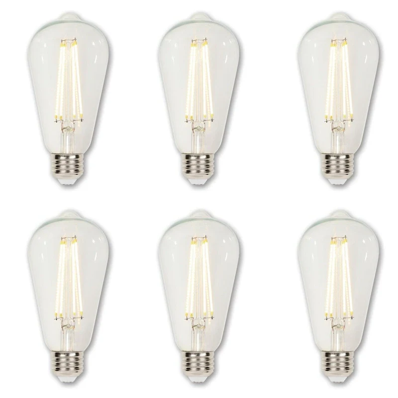 Westinghouse Lighting 4.5-Watt (40 Watt Equivalent) Clear ST20 Dimmable Filament LED Light Bulb, Medium Base - 6-Pack