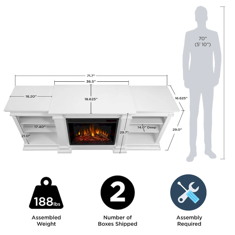 Fresno 72  Media Electric Fireplace by Real Flame