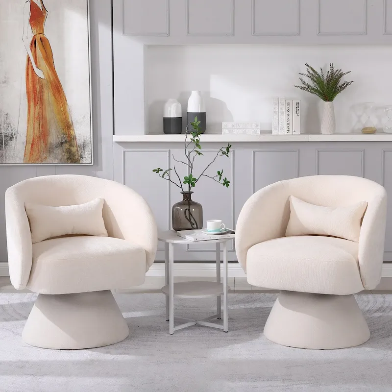Upholstered Swivel Armchair (Set of 2)