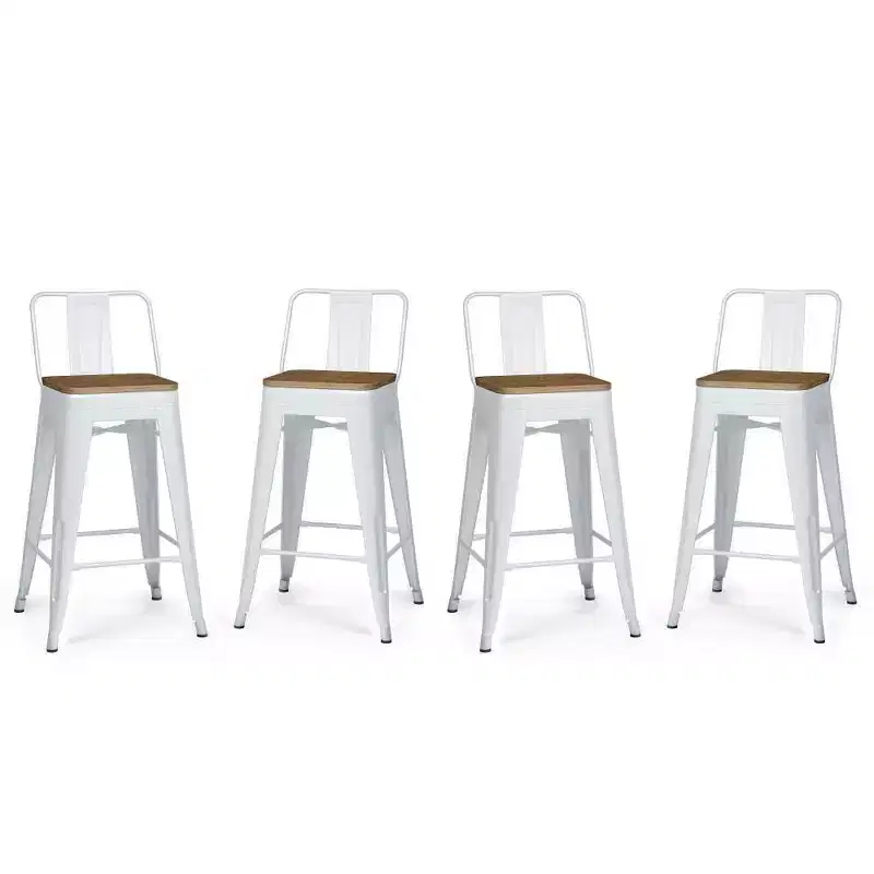 Set of 4 24 Josephine Metal/Wood Counter Height Barstools - WyndenHall