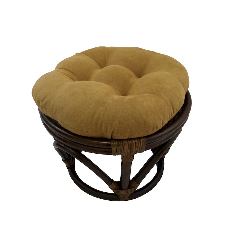 Bali 18-inch Footstool with Microsuede Cushion