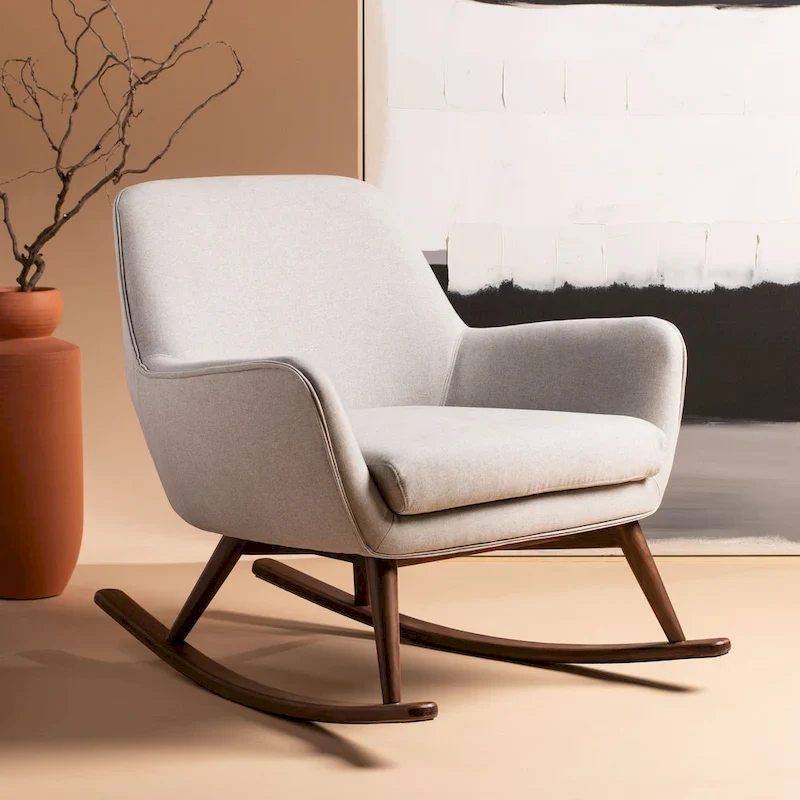 SAFAVIEH Couture Breeda Mid-Century Rocking Chair - 32Wx37Dx32H