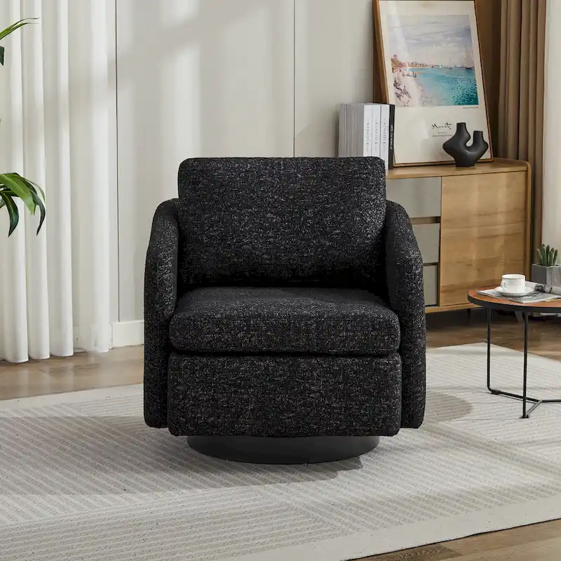 GDFStudio - Clara Chenille Swivel Accent Chair with Sleek Modern Design and Plush Cushioning - 31.5W